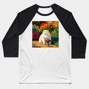 Great White Derp Cat in the garden Baseball T-Shirt